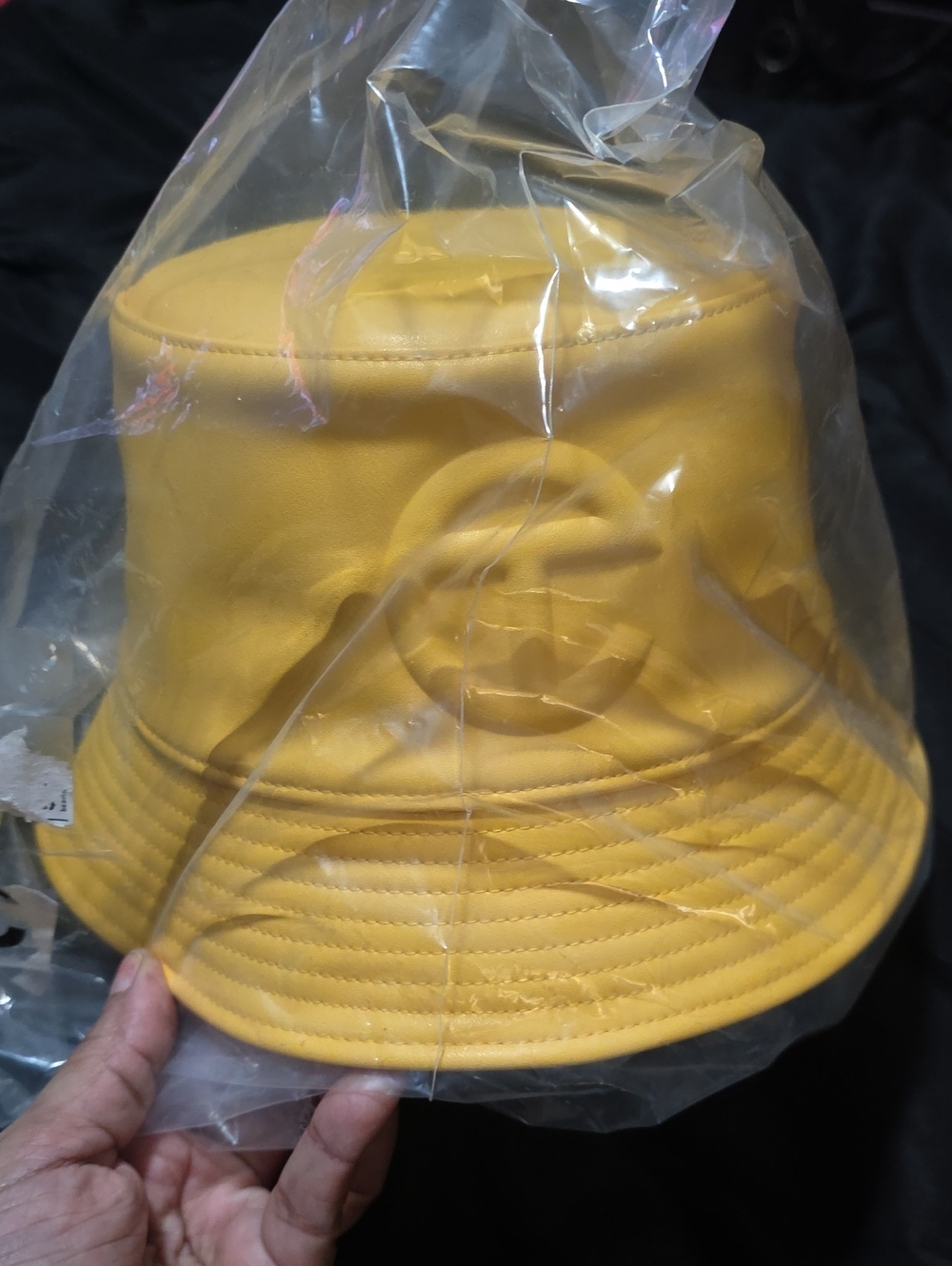 BRAND NEW Unisex Telfar Yellow Embossed Logo Bucket Hat w/dustbag Size S/M